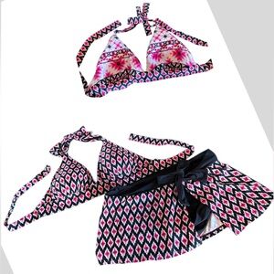 Tommy Bahama Bundle Reversible Triangle Bikini Top & Skort Hipster Botto…